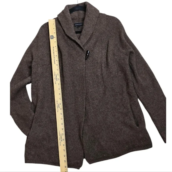 Adrienne Vittadini wool yak hair brown toggle cardigan sweater Size XL - Picture 5 of 7